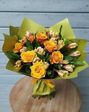 Букет цветов из:  Альстромерии и Розы в Рязанской