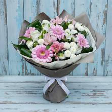 Букет цветов из:  Герберы, Альстромерии и Хризантемы #REPLACE_PRED# Рязанской
