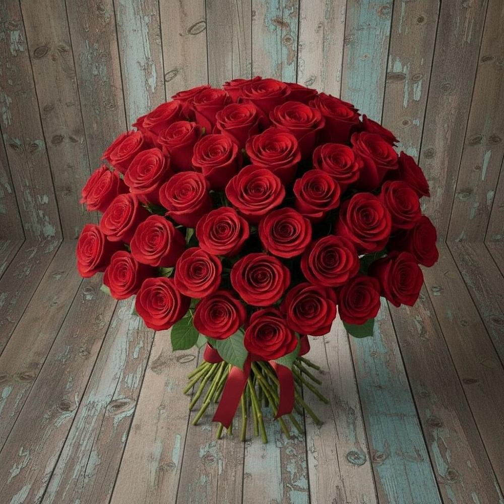 Букет 55 Красных роз Фридом в Рязанской