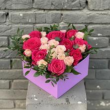 Цветочная композиция из Розы в коробке в Рязанской