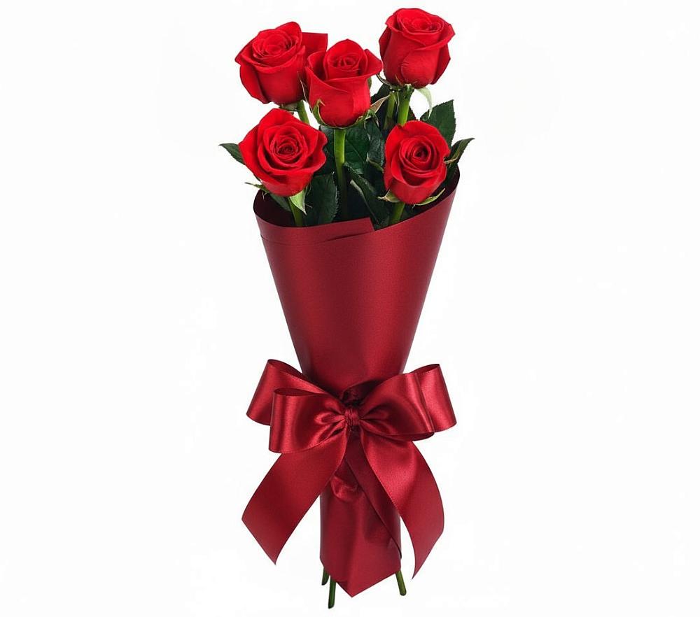 Букет 5 Красных роз Эдлесс Лав в Рязанской