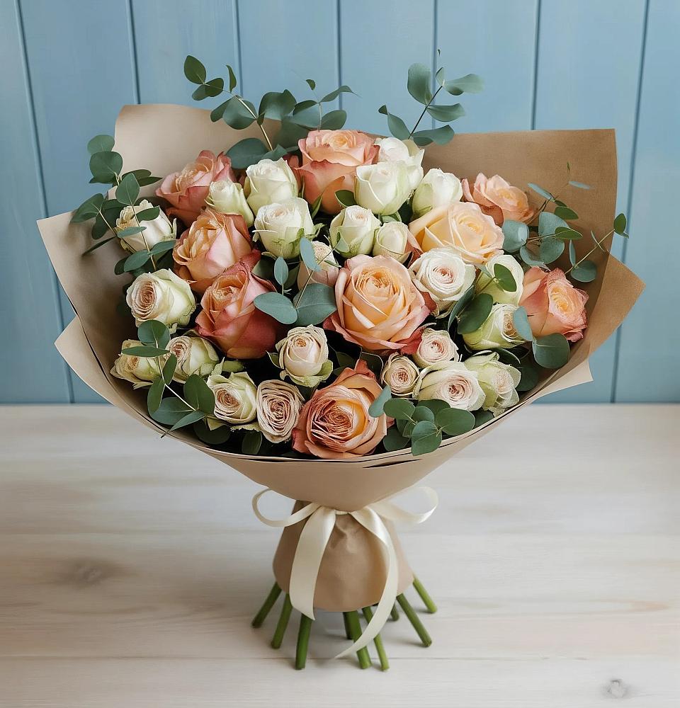 Букет цветов из: Альстромерии и Розы в Рязанской