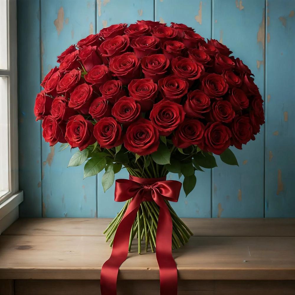 Букет Красные розы Блэк Меджик в Рязанской