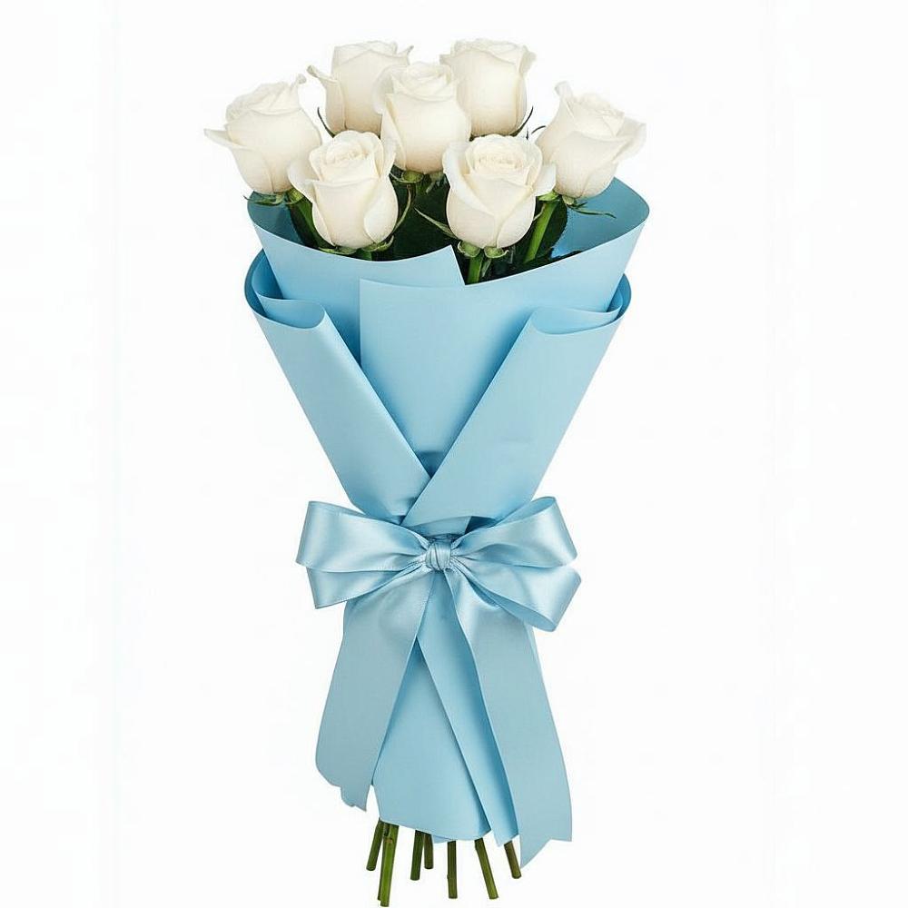 Букет 7 белых роз Проуд в Рязанской