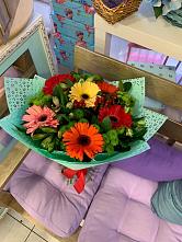 Букет цветов из:  Герберы, Хризантемы и Альстромерии #REPLACE_PRED# Рязанской