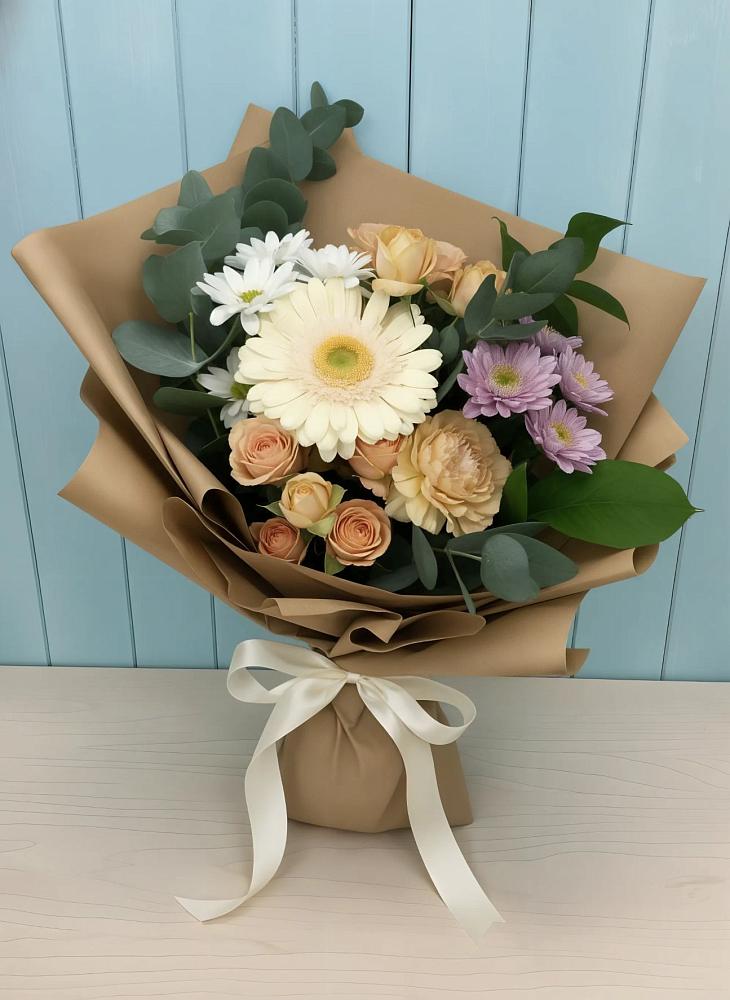Букет цветов из: Герберы и Хризантемы в Рязанской