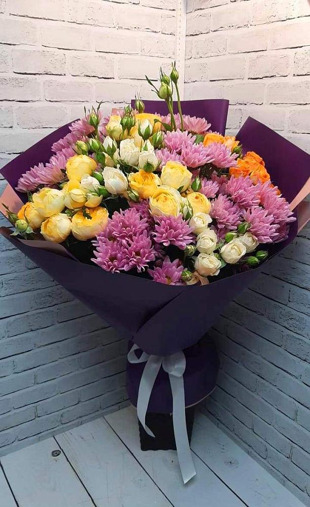 Букет цветов из: Хризантемы и Розы в Рязанской