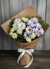 Букет цветов из:  Хризантемы и Розы в Рязанской