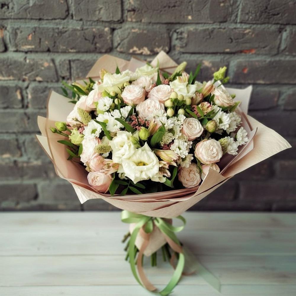Букет цветов из: Альстромерии, Розы и Хризантемы в Рязанской