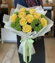 Букет цветов из:  Хризантемы и Розы в Рязанской
