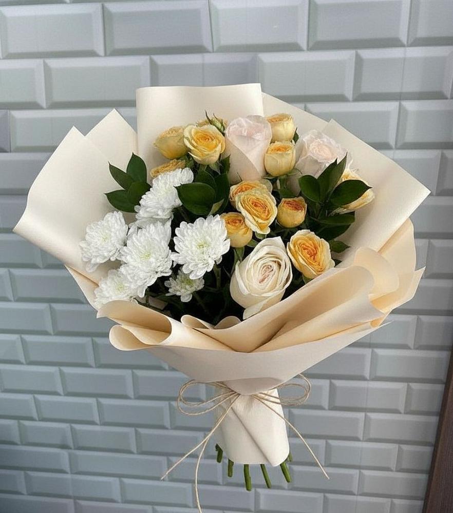 Букет цветов из: Розы и Хризантемы в Рязанской