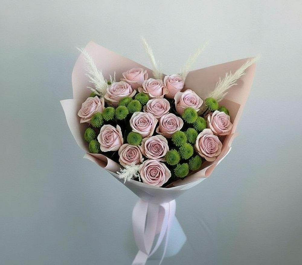 Букет цветов из: Розы и Хризантемы в Рязанской