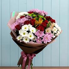 Букет цветов из:  Розы, Хризантемы и Альстромерии в Рязанской