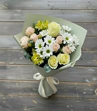 Букет цветов из:  Альстромерии, Розы и Хризантемы в Рязанской