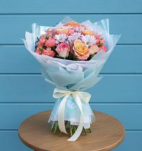 Букет цветов из:  Хризантемы и Розы #REPLACE_PRED# Рязанской