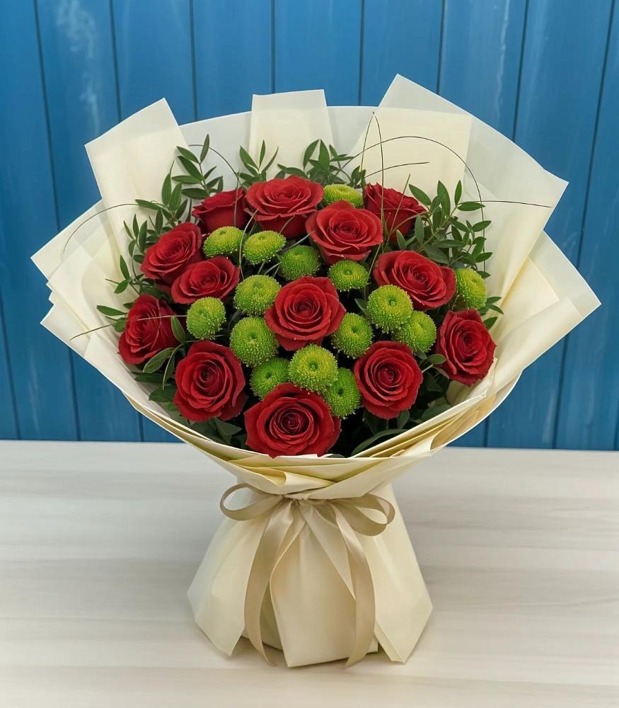 Букет цветов из: Розы и Хризантемы в Рязанской